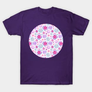 Pink and Purple Flowers Pattern T-Shirt